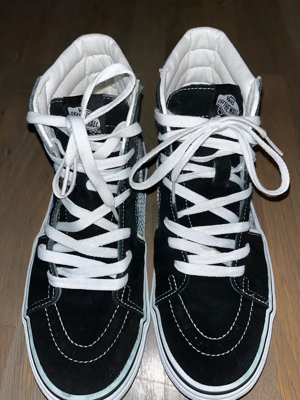 Vans Sk8 Hi Bolt Blue Tile Print High Top Sneakers Mens 9 Womens 10.5 - Image 7