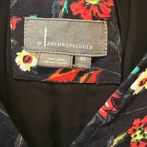 ANTHROPOLOGIE Robin Tiered‎ Mini Dress in Black Floral - Image 5