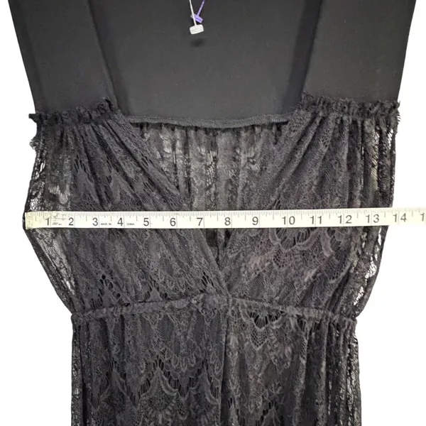 Sin Clarity Sheer Lace Duster Black Maxi Overlay Gothic Festival Whimsygoth Sz S - Image 7