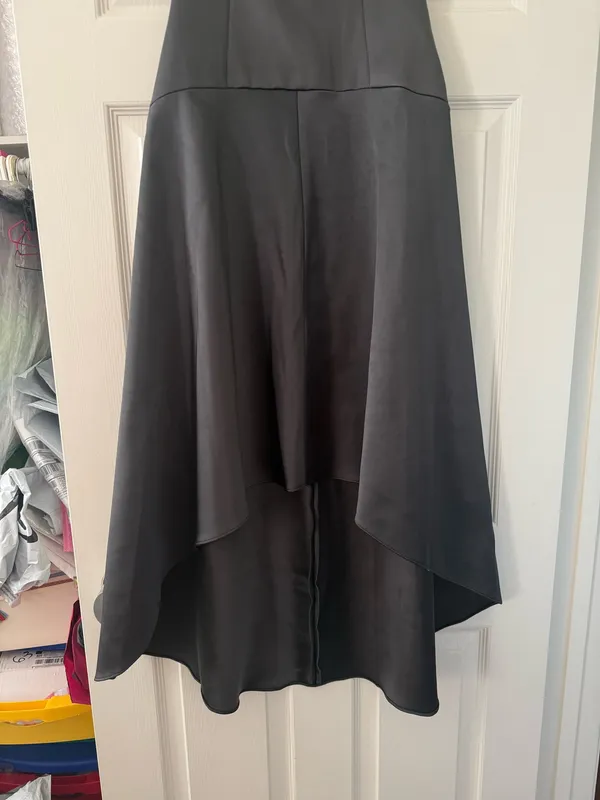 BNWT Zara Dark Gray ZW Collection Asymmetric Satin Dress - Image 7