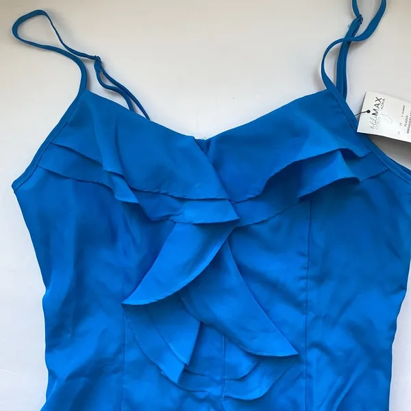 Y2K Miley Cyrus & Max Azria exposed zipper ruffle cami, size M - Image 3