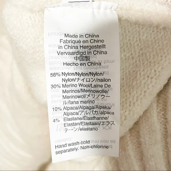 J. Crew Size XS Oversize Cream Wool‎ Alpaca Crewneck Long Sleeve Sweater - Image 5