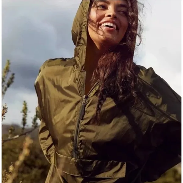 NWOT Aerie OFFLINE Green Oversized Pullover Lightweight Windbreaker Jacket S - Image 2