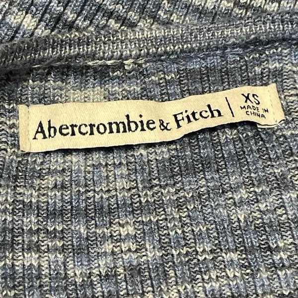 Abercrombie & Fitch O-Ring Blue Space Dye Long Sleeve Cutout Sweater Bodysuit XS - Image 4
