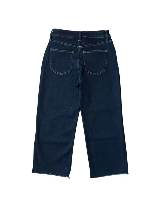 edgely by Maurices Original Fit High Rise Wide Leg Crop Raw Hem Jeans Size 4 - Image 3