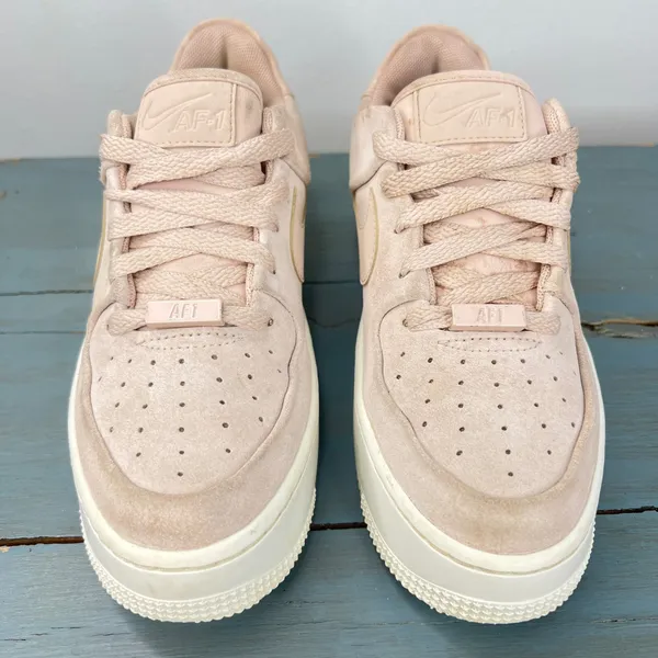 Nike Air Force 1 Sage Low Particle Beige Suede Platform Sneakers AR5339-201 7.5 - Image 6