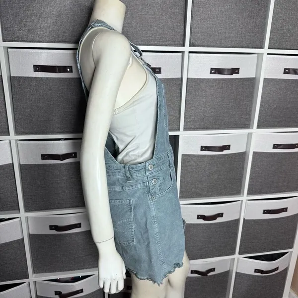American Eagle Outfitters Corduroy Raw Hem Overall Dress In Jade Size Medium - Image 8