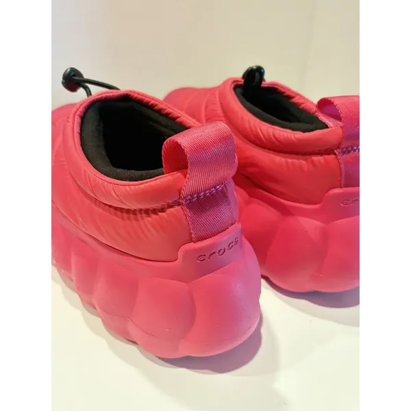Crocs Overpuff Shorty W9 M7 Platform Shoes Pink Slip On - Image 3