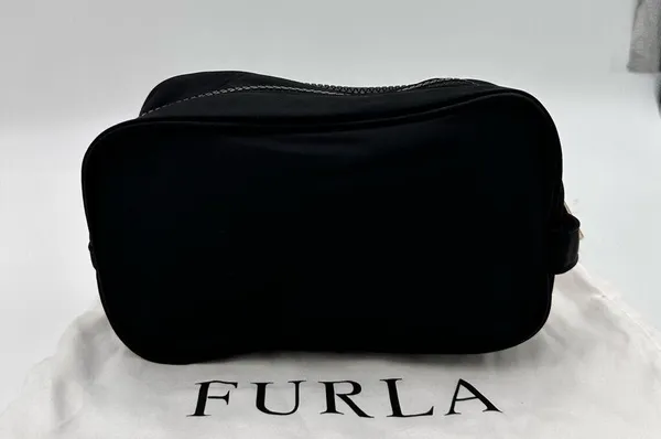 Furla Tessuto Nylon Cosmetic Bag Black - Image 3