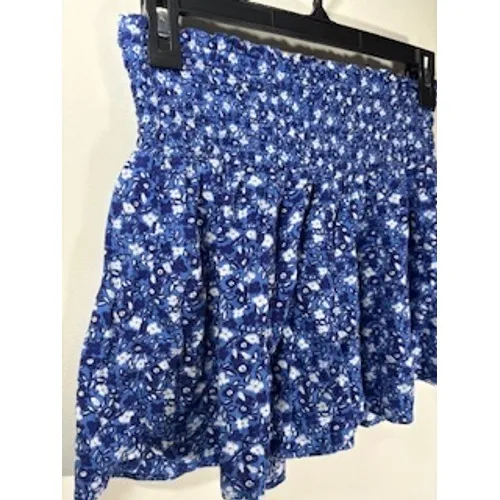 Aerie Smocked‎ Floral Shorts S Blue White Ditsy Print Boho Summer Skort Cottage - Image 2
