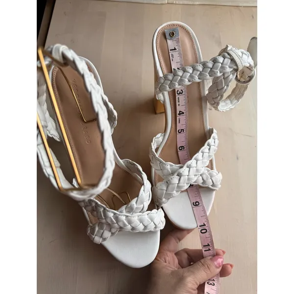 Veronica Beard Gael White Braided Leather Ankle Strap Platform Sandals 9 - Image 7