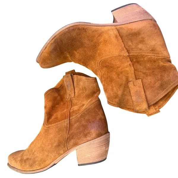 Benheart Italy Suede Leather Western Cowboy BOHO Ankle Boots 39 US 8.5 Vibram - Image 6