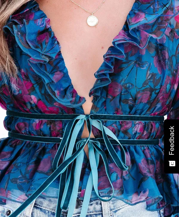 Vici Floral Tie Top - Image 3