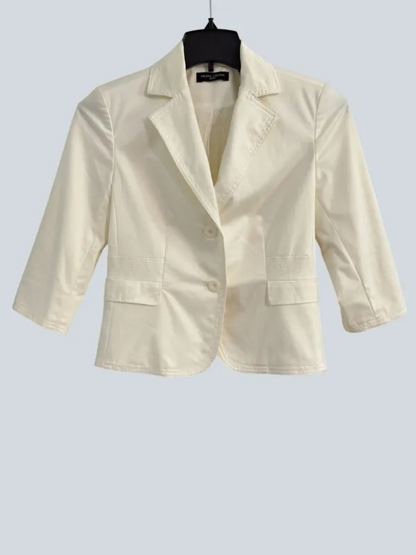 Valerie Stevens Petite Cream Blazer Jacket 6P Structured 3/4 Sleeve Career Chic - Image 2