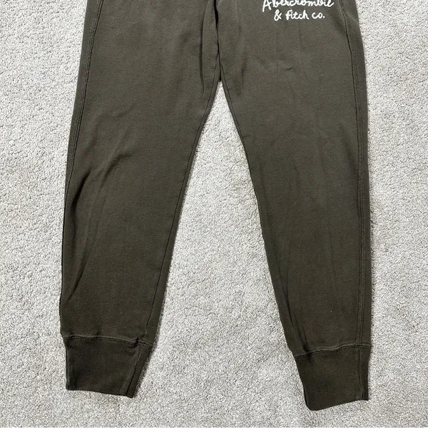 Abercrombie & Fitch Sunday Jogger Logo Sweat Pants Pull On Mid Rise in Green S - Image 4