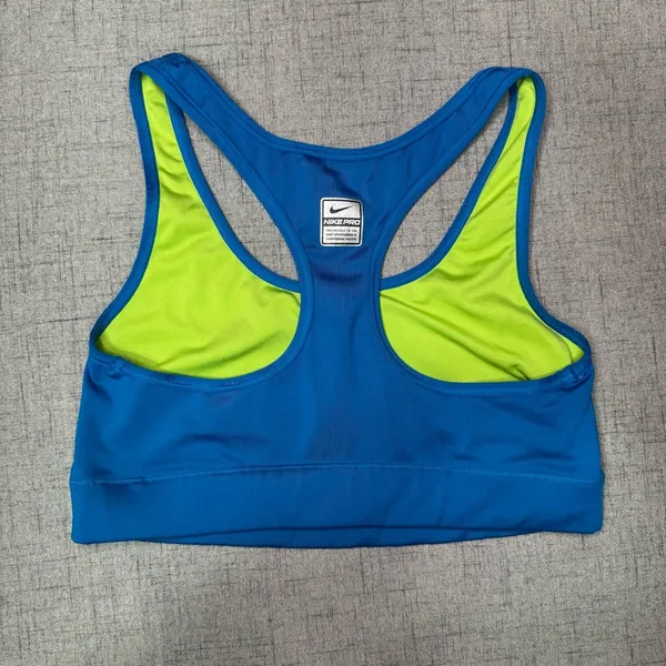 Nike Sports Bra Blue & Green Size Medium - Image 4