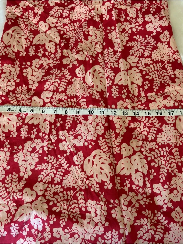 J. Crew Red and White Floral Halter Midi Dress 100% cotton y2k - Image 8