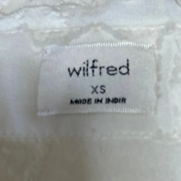 Aritzia Wilfred Hemistiche White Semi Sheer Short Sleeve Mini Shirt Dress Sz XS - Image 5