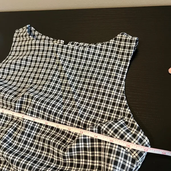 Halara Women's Black White Sleeveless Gingham Boat Neck Mini Dress Small NWT - Image 9