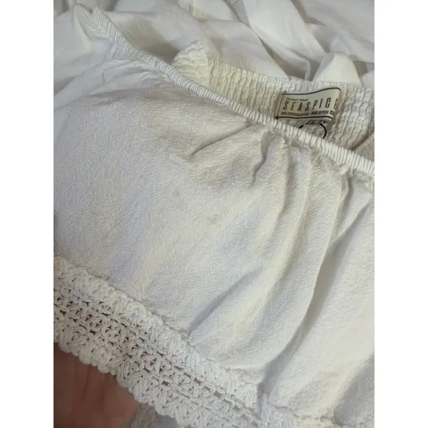 Seaspice Peruvian Cotton White Off Shoulder Maxi Skirt Set NWT XL Boho - Image 6