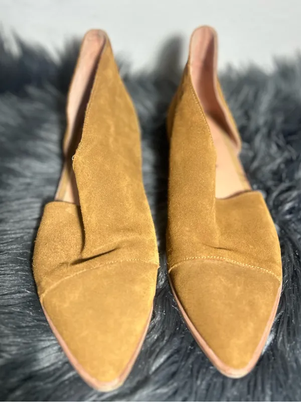Free People Royale Flats Cutout Suede Leather Pointed Toe Brown Sz EU40 / US - Image 3