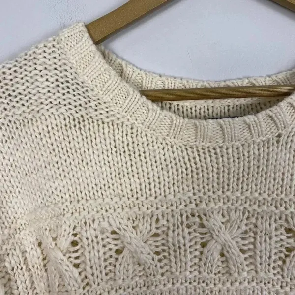 American Eagle Chunky Knit Wool Blend Fisherman Sweater - Image 12