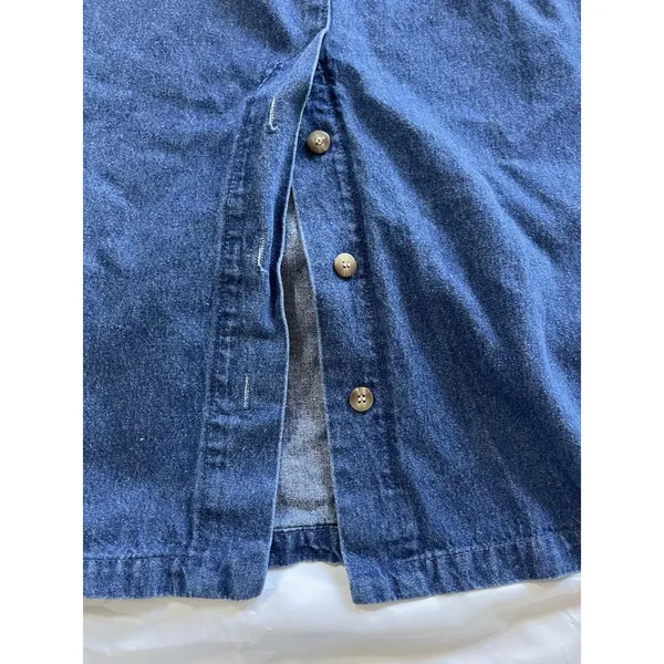 Denim Maxi Skirt Size 6 Pockets Pleated Vintage Made Is USA Y2K 90S - Image 6