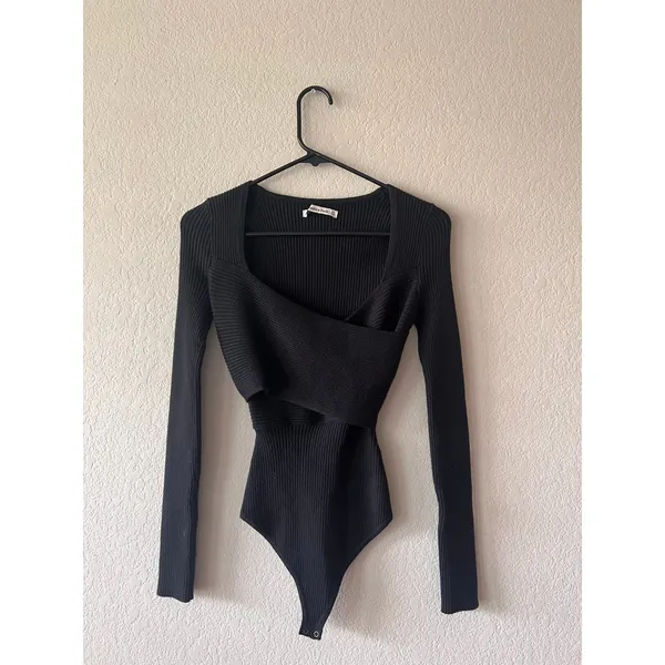 Abercrombie LuxeLoft Wrap Sweater Bodysuit Long Sleeve - Image 2