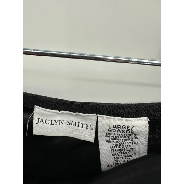 Jaclyn Smith Black Floral‎ Whimsigoth Y2K Coquette Lace Pencil Skirt Sz L Dark Romantic - Image 6
