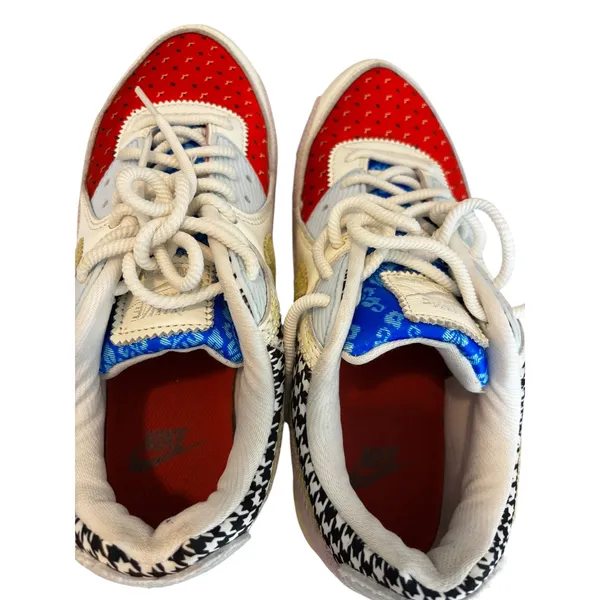 Nike Air Max 90 Women 10‎ Multi Patchwork Houndstooth DJ4607-100 - Image 7