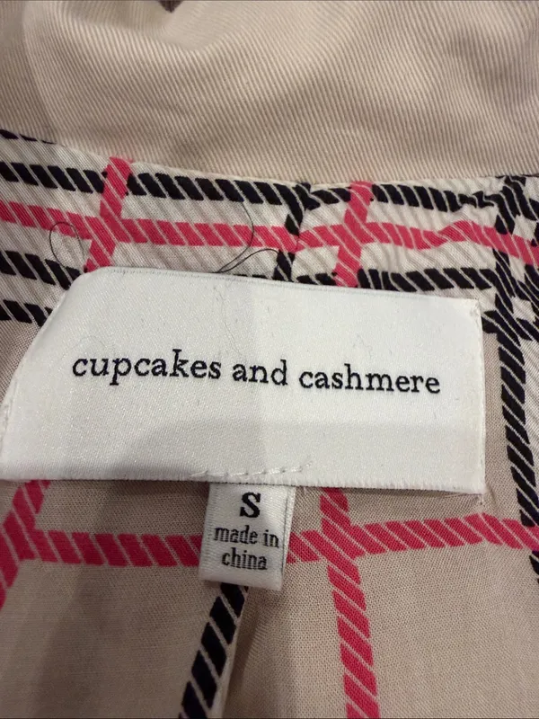 Cupcakes And Cashmere Trench Coat in Khaki/Tan Size Small - C4-097 - Image 3