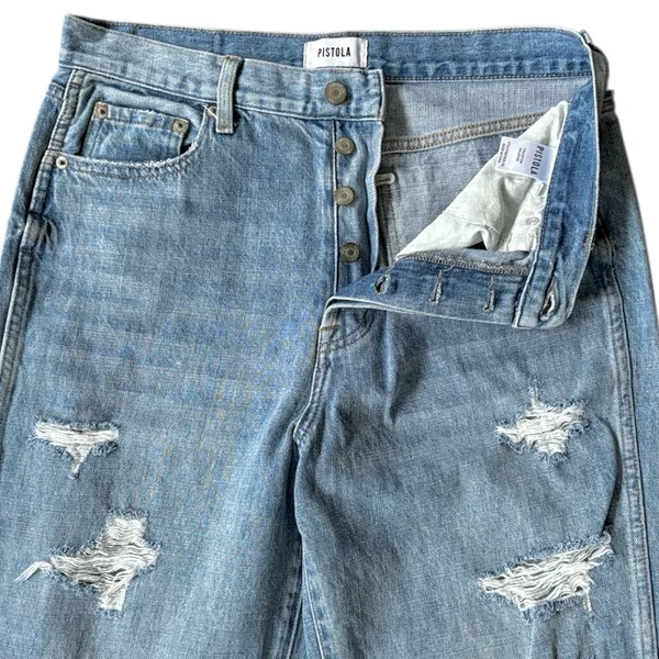 EUC PISTOLA Distressed Relaxed Jeans Size 27 - Image 3