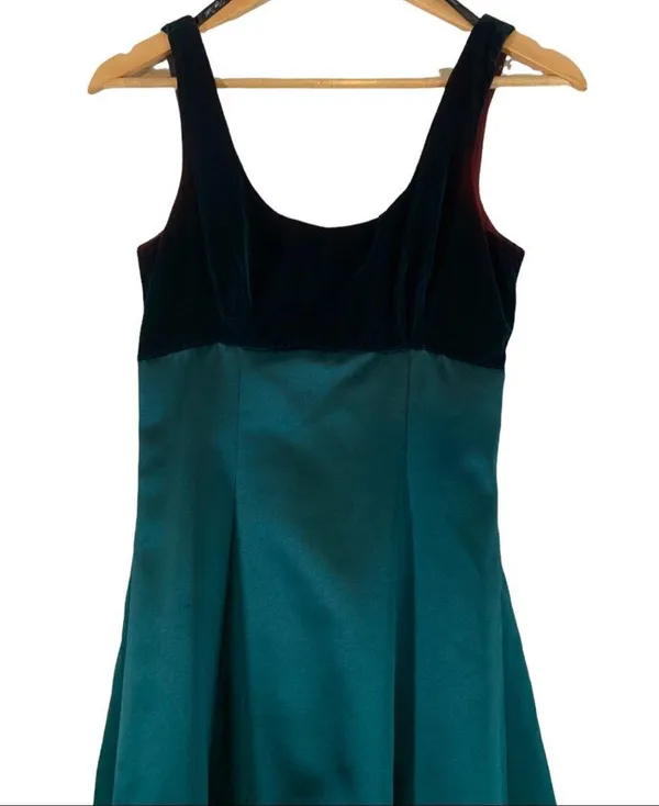 Vintage 1980s Regency Formal Gown Maxi Dress Size 3/4 Ombre teal and burgundy - Image 3