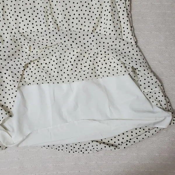 Madewell Smocked Ruffle-Shoulder Midi Dress in Inkbrush Dots‎ Size M - Image 12