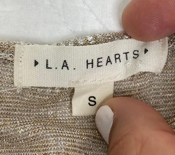 PacSun L.A. HEARTS silver & gold Sheer Mesh tank top - Image 5