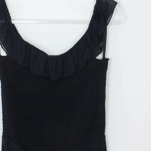 Ralph Ralph‎ Lauren Black Off Shoulder Smocked Midi Dress Womens Size Medium - Image 2