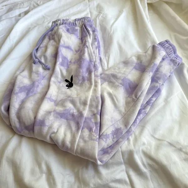 Purple Tie-Dye Playboy Sweatpants - Image 2