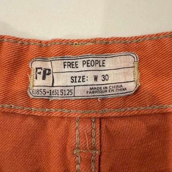 Free People Raw Hem CutOff Denim Jean Shorts Womens 30 Faded Burnt Orange Summer - Image 4