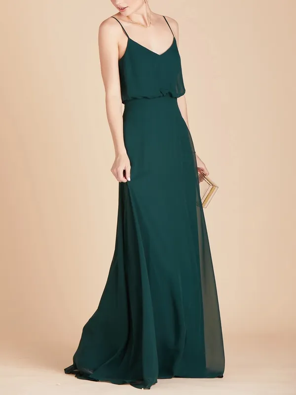 Birdy Grey Gwennie Chiffon Blouson Maxi Dress Women Size Small Dark Green - Image 2