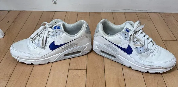 Nike Air Max 90 White with Blue Swoosh Size 9 / 40.5 - Image 6