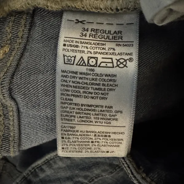 Gap Womens Jeans Curvy Skinny Leg Denim Mid-Rise Stretch Indigo Blue Size 34R - Image 8