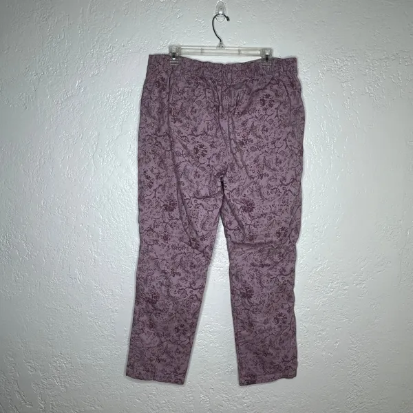 Knox Rose Pink Floral‎ Straight Leg Pants Zip Fly Pockets Womens Large - Image 3