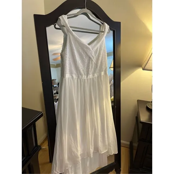 NEW Lace Chiffon Long Dress Off The Shoulder Formal 2X - Image 8