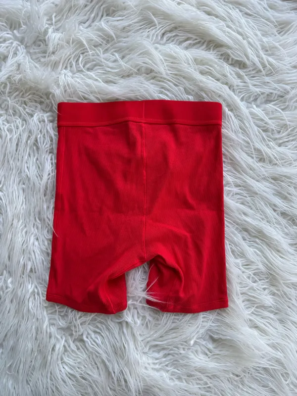 Skims Cotton Rib Boxer Cranberry XXS - Image 4
