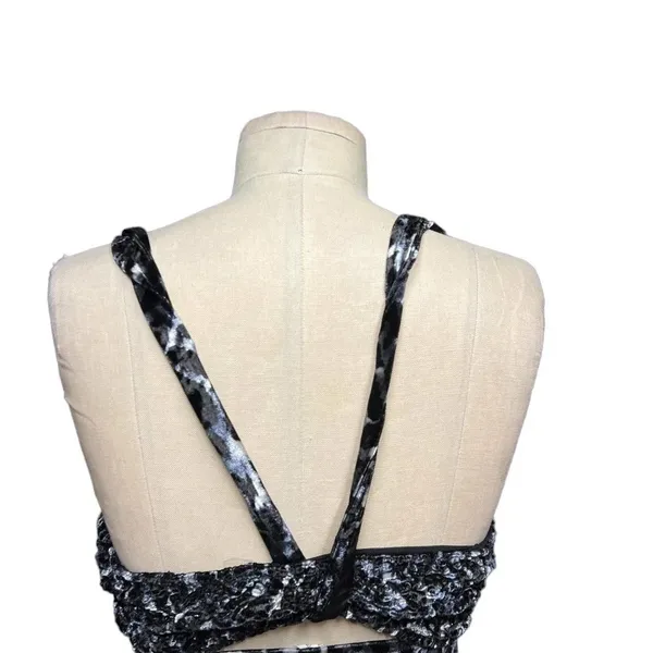 Free People‎ Virgo Moon Velvet Slip Minidress Gray Black Leopard Size Medium - Image 11