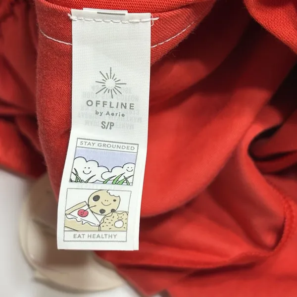 Offline By Aerie Your A Winner Satin Trousers Small Wide Leg Athleisure - Image 9