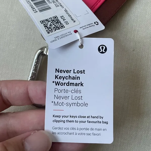 Lululemon Never Lost Keychain Wordmark - Ancient Copper/Glaze Pink - Image 5