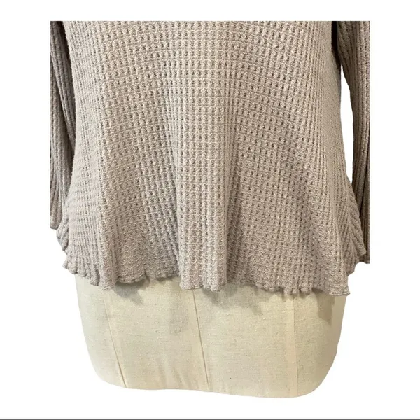 West Of Melrose Gray Open Back Long Sleeve Knit Top - Image 3