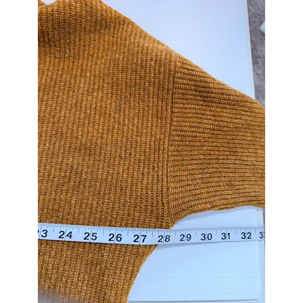 Abercrombie Fitch Womens Ochre Yellow Ribbed Turtleneck Sweater‎ Oversized XL - Image 5