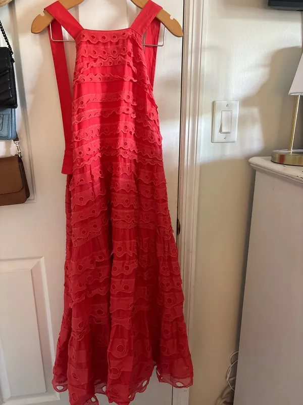 Maeve Anthropologie RED SKIRTED DRESS - Image 2